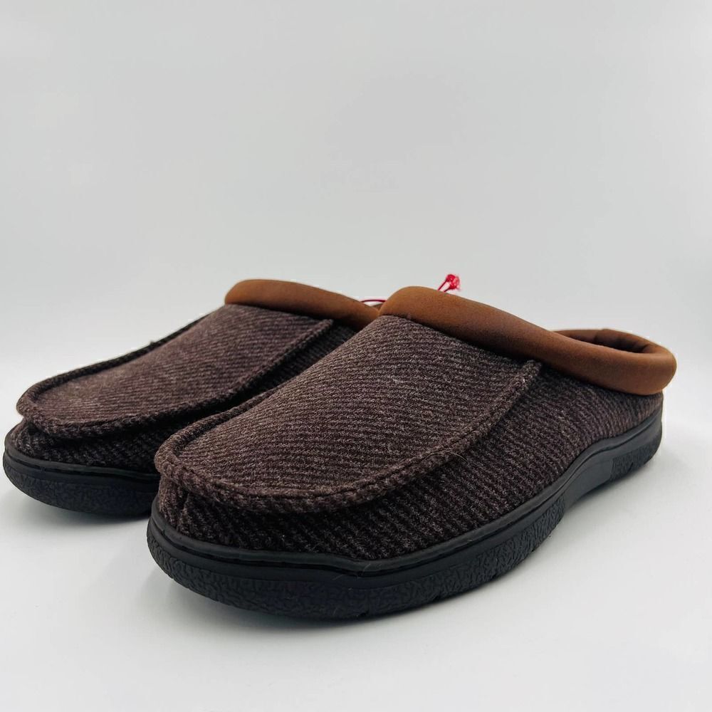 Dearfoams Men's Cozy Comfort Will Moc Toe Clog Brown Slipper Size 9-10 - Picture 4 of 13